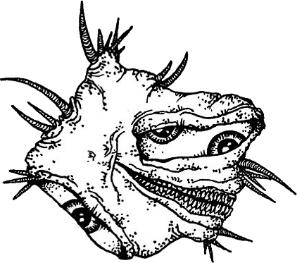 Original hand-drawn art: Left spiky creature
