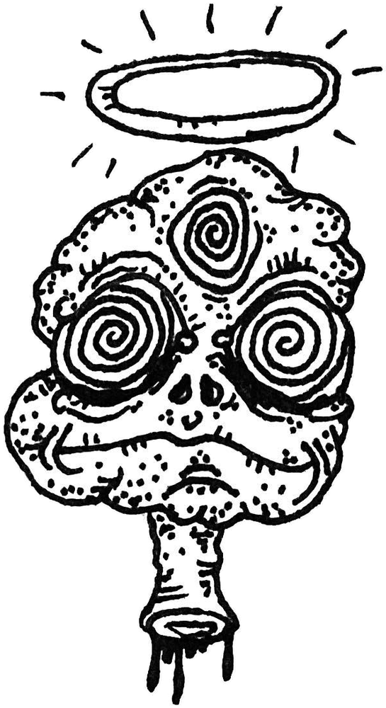 Original hand-drawn art: Oval-halo spiral head