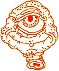 Original hand-drawn art: Right orange linework head