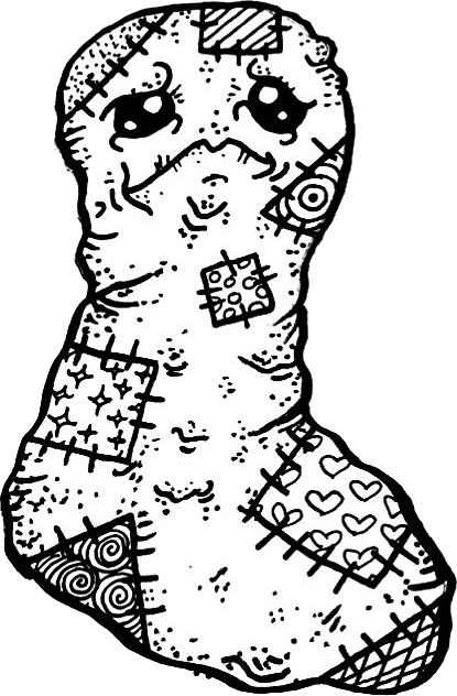 Original hand-drawn art: Large patterned worm
