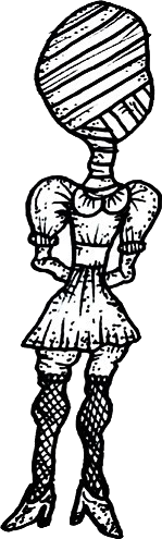 Original hand-drawn art: Top hat long leg figure