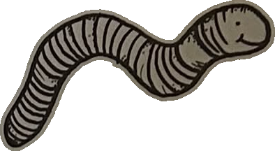 Original hand-drawn art: Smiling segmented worm