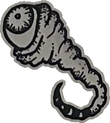 Original hand-drawn art: Lower floating eye-tail