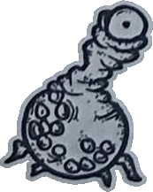 Original hand-drawn art: Round-bellied eye-stalk creature