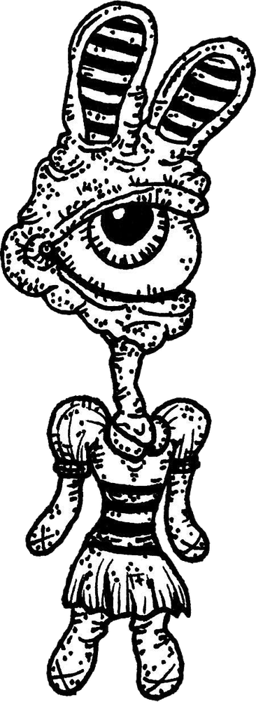 Original hand-drawn art: Right rabbit figure
