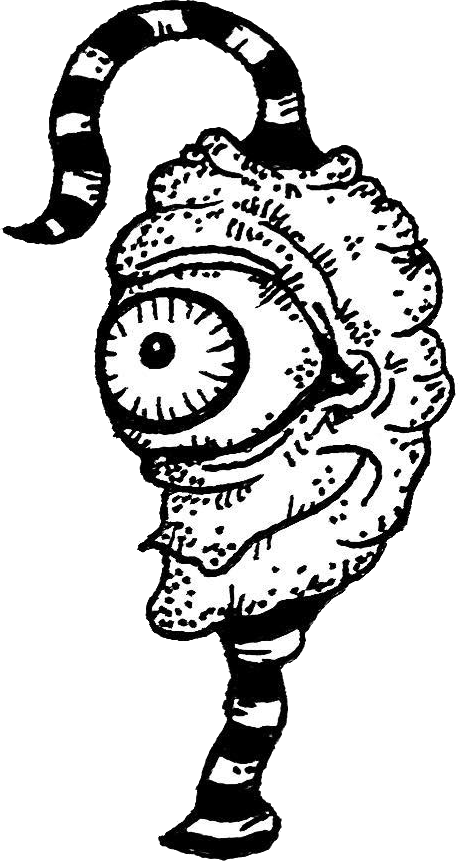 Original hand-drawn art: Right striped eye head