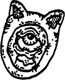 Original hand-drawn art: Upper left cat face