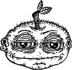 Original hand-drawn art: Upper right leaf sprout head