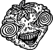 Original hand-drawn art: Lower spiral face