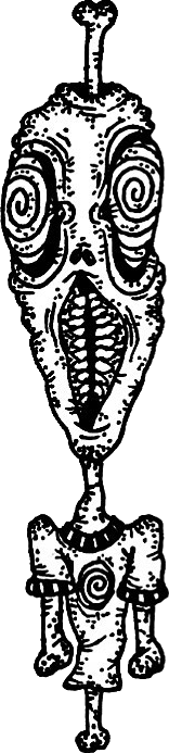Original hand-drawn art: Right slender oval head figure
