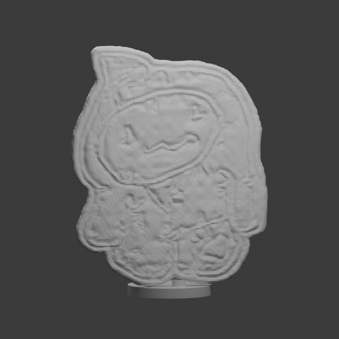 Seated patchwork creature · Display Figure design preview