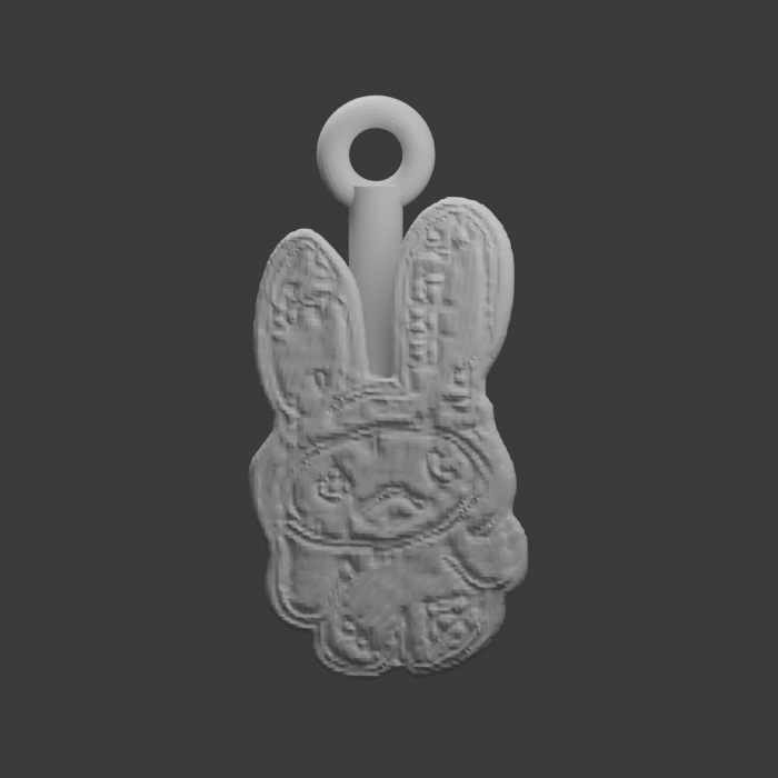 Stitched long-ear rabbit · Keychain design preview