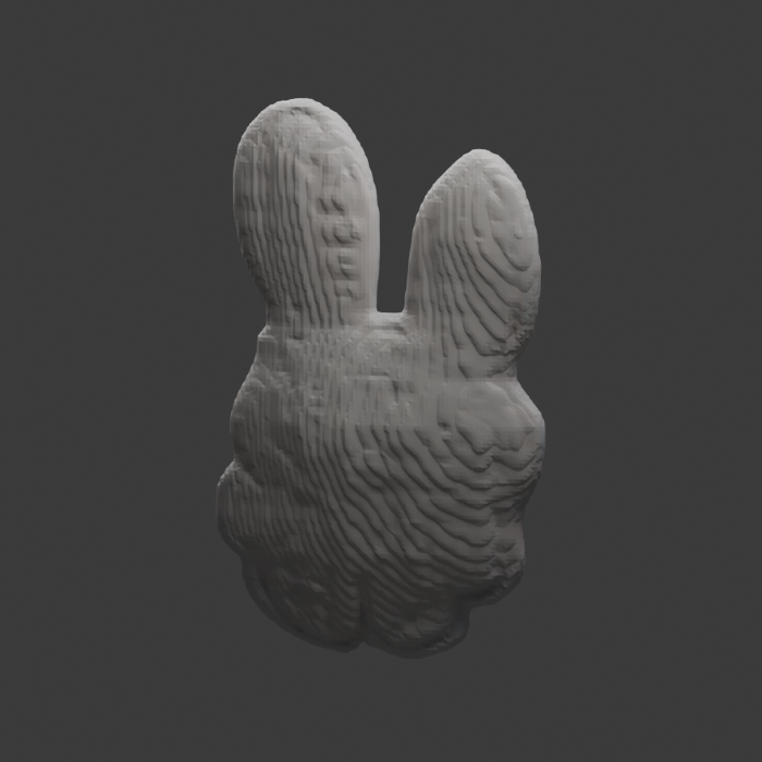 Actual inferred rabbit reverse with striped surface
