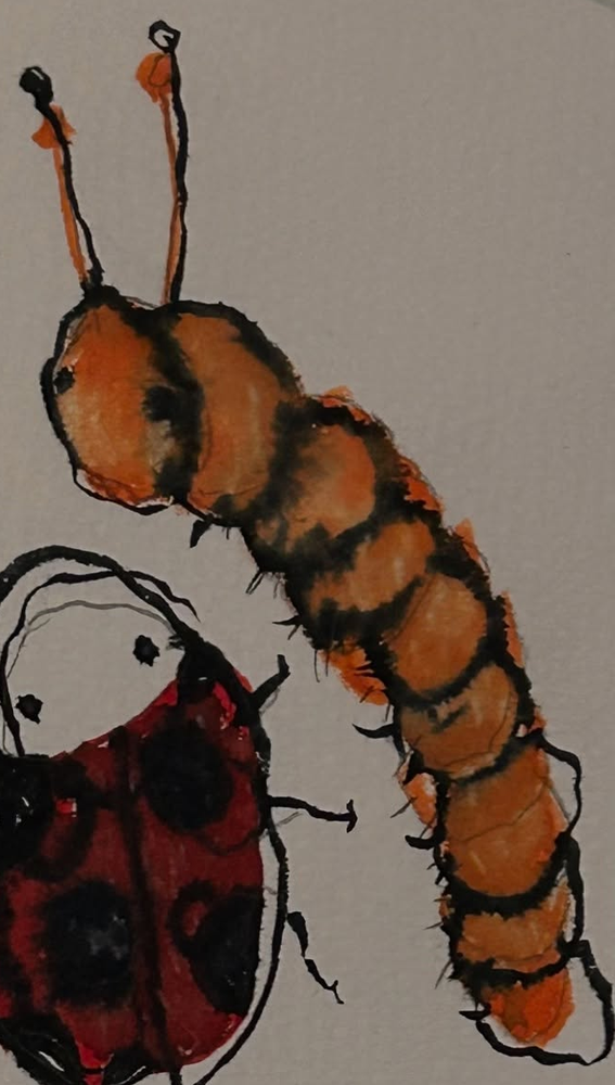 Orange caterpillar — clipped source reference original-art preview