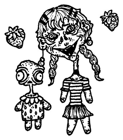 Book drawing Blind Girl and Her Guide for Two of Swords