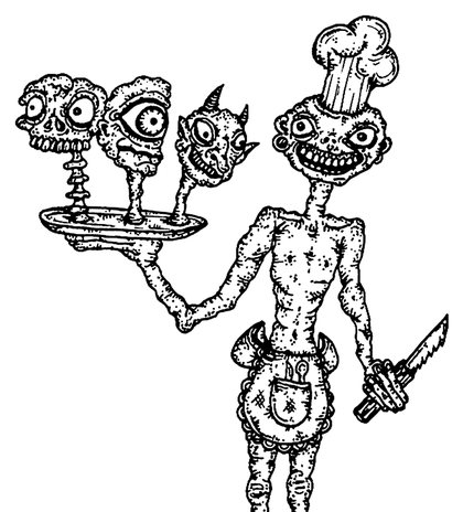 Book drawing Dinner is served for Six of Pentacles