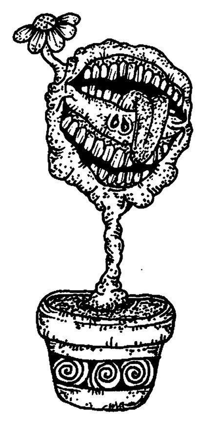 Book drawing Don't Overwater your Plants for Seven of Pentacles