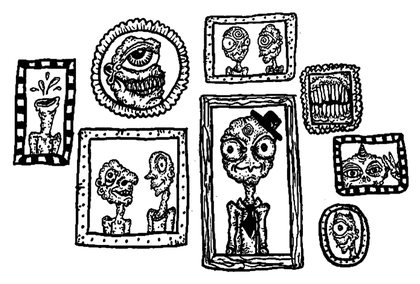 Book drawing Family portrait for Ten of Pentacles