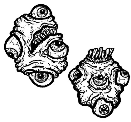 Book drawing Gloom Glob for Four of Cups