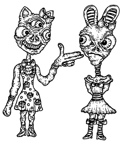 Book drawing I'm Cuter Than You for Queen of Wands