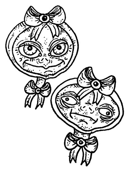 Book drawing Les Mignonnes for Two of Pentacles