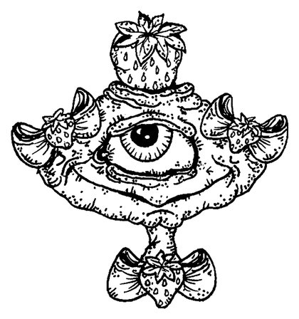 Book drawing Strawclops for King of Pentacles