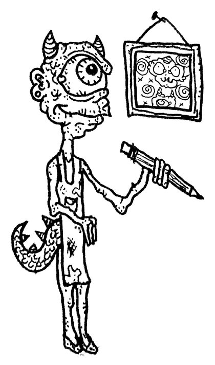Book drawing The artist for Ace of Wands