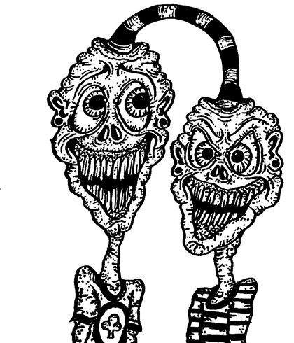 Book drawing The Rot Brothers for Five of Wands
